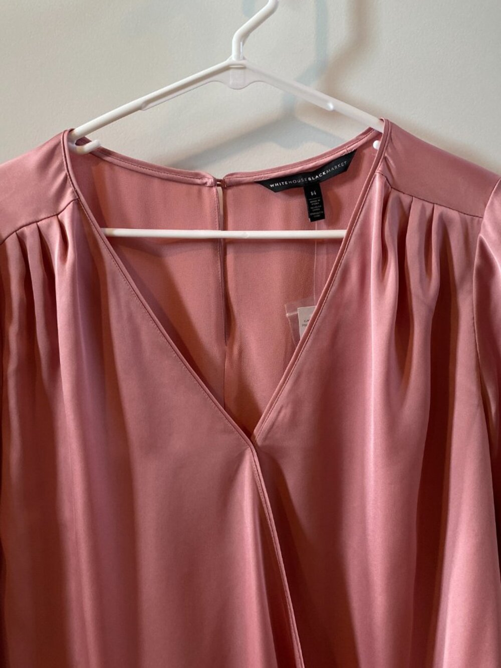 WHBM Pink Surplice Top Size 14 NWT - Picture 5 of 11